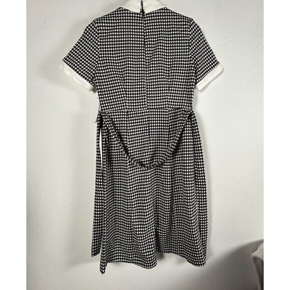 Shelby & Palmer Womens Black & Ivory Houndstooth Shift Dress Size 8P Stretch New - Picture 2 of 9